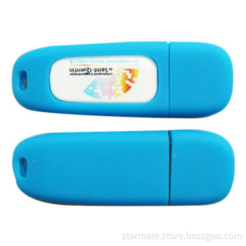 Rubber USB with Doming Logo USB Flash Drive